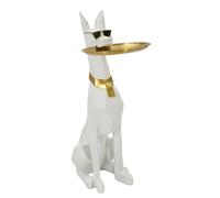 Statuette en résine en forme de chien pitbull Mauro Ferretti Blanc 27x51x74 cm