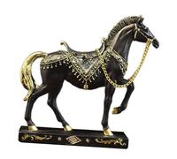 Statuette équine élégante for la décoration de la maison et du bureau, noire