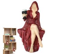 Statuette essentielle de lecteur à capuche gothique sans visage | Figurine de lecture mystérieuse pour les amateurs de livres, bibliothèque, maison, bar, salon, coiffeuse, bureau