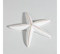 Statuette étoile de mer en faïence blanche et beige L18 17.5x16.4x2.5cm Blanc