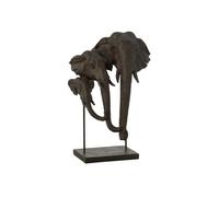 Statuette Famille d'Eléphant "Afrique" 43cm Marron Foncé