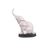 statuette / figurine décorative en marbre d'un éléphant blanc 10,5 cm