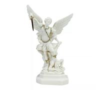 Statuette grecque de l'archange Saint Michel vaincu Lucifer avec accents dorés
