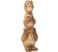 Statuette Hiboux sur Epaule "Pyramide" 46cm Marron