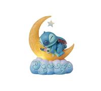 Statuette lumineuse - ENESCO - Stitch sur la lune - Pierre coulée - Bleu - Intérieur