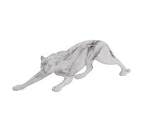 Statuette petite panthère design : Modèle Blanc effet Marbré, L 28 cm