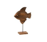 Statuette Poisson sur Pied en Bois "Antwan" 40cm Marron