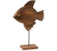 Statuette Poisson sur Pied en Bois "Antwan" 40cm Marron Marron