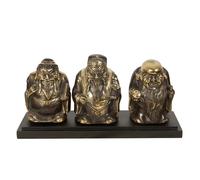 Statuette Pole To Pole Fu Lu Shou Bronze 12x38x18 cm
