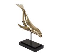 Statuette Pole To Pole Whale Doré 21x38x44 cm