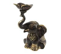 Statuette Porte-Encens Éléphant en Laiton 12cm