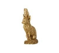 Statuette Renard en Résine "Hibou" 28cm Doré