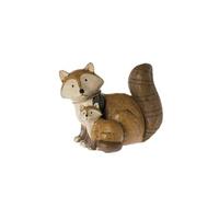 Statuette Renards de décoration en résine aspect bois