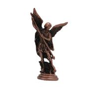 Statuette Saint Michel en métal pour entrée, bureau, salon, bronze rougeâtre