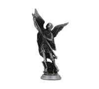 Statuette Saint Michel Saint Ange en métal pour entrée bureau salon Gris