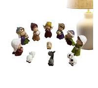 Statuette Sainte Famille Petite | Décor De Sculpture De Noël | Statue Religieuse De Bureau - Pour Rebord De Fenêtre Bibliothèque Vitrine Cheminée Groupes D'Église Collectionneurs Manteau Salon