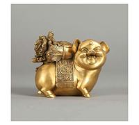 Statuette Statue Feng Shui dorée en forme de cochon, sculpture en bronze, décoration de table du zodiaque chinois, for la maison, le bureau, attirant la richesse et la bonne chance, collection de cade