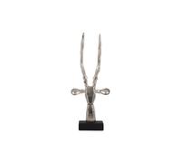 Statuette tête de renne Present Time Argenté 6,5x34 cm