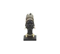 Statuette Tête Femme Coiffe "Massai" 45cm Noir
