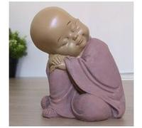 Statuette Baby Bouddha SB3 - Décoration Zen et Feng Shui - pour Créer Une Ambiance Relaxante - Idée Cadeau Porte-Bonheur - Hauteur: 13cm - Couleur : Beige et Vieux Rose - Zen’Light