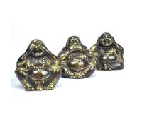 Statuettes - Artisan - 3 Bouddhas de la sagesse - Bronze massif - Doré - 6x7x6 cm