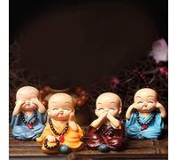 Statuettes de Bouddha Bébé Moine en Résine Décoration Bébé Bouddha Rieur Idol Décoration de Maison