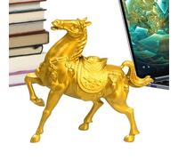 Statuettes Équestres Miniatures Figurine Animale en Métal Doré