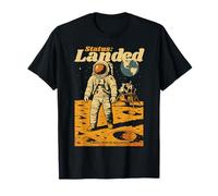 Status Landed Astronaute Moon Landing Lunar Retro Sci-FI Art T-Shirt