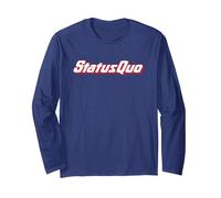 Status Quo Red White Logo Manche Longue, Unisexe pour Adultes, Bleu Marine, M