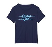 Status Quo Sound Waves Logo T-Shirt, Femme Grandes Tailles, Bleu Marine, 4X