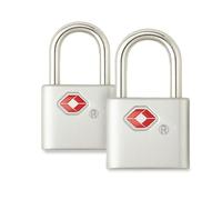 Status TSA STSAPLOCK2PKB10 Lot de 2 cadenas de voyage avec clés pour valise, sac à bagages, fermeture éclair, sac à dos, casier de gym, argenté