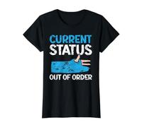 Statut Actuel en Dehors de la Commande pour Une blessure à la Main cassée T-Shirt Graphique avec Valeur, Femme, Noir, XS