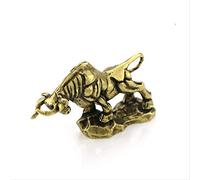 Statut de cuivre Solide Zodiaque Figurines Retro Home Decoration Wall Street Bullfighting Ornements Brass Desk Mininatures Sulpture Gifts Art Collection