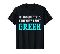 Statut de la Relation: Pris par Une Petite Amie Grecque Chaude T-Shirt Graphique avec Valeur, Homme, Noir, S