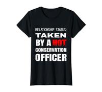 Statut de la Relation : Prise par Un Agent de Conservation Chaud T-Shirt Graphique avec Valeur, Femme, Noir, XL