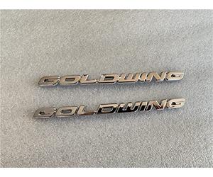 STATUZ 1 Paire GL 1800 3M ABS 3D Couvercle De Batterie Emblème Carénage Latéral Autocollant Décalcomanie Logo Symbole Marque Chrome pour Honda Goldwing GL1800 Décorer (Color : Silver)