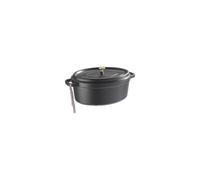 Staub Cocotte ovale en fonte 1103325 – 33 cm, 6,7 L, picots sous couvercle – Noir mat