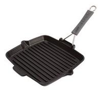 Staub - 1202123 - Gril Carré avec manche en silicone - Noir - 24 x 24 cm Couleur: Noir G