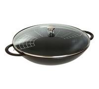 Staub - 1313923 - Wok avec couvercle en verre - Noir Mat - 37 cm Noir Mat G