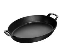 Staub Plat empilable en fonte ovale Ø 37 cm 3,70 L Noir mat