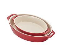 STAUB 40508-632 Plat à four ovale, Céramique, cerise, 2-piece