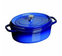 STAUB Cocotte en Fonte Émaillée avec Couvercle, Tous feux dont induction, 4 à 5 personnes, Ovale, 29 cm, 4,20 L, 6,5 kg, Bleu Intense
