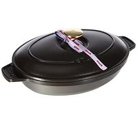 STAUB Assiette Chaude en Fonte, Ovale, Ø 23 cm, 1 L, Noir Mat