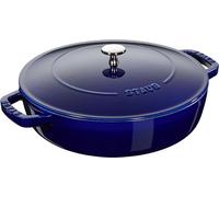 Staub Batterie de cuisine Braisière multifonctions avec Chistera Drop Structure Rôtissoire ronde bleu foncé 28 cm
