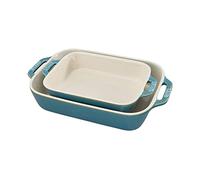 STAUB Céramique Lot de 2 plats à four rectangulaires en céramique turquoise 2 pièces (20 x 16 cm et 27 x 20 cm)