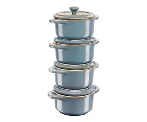 Staub Ceramique Set cocottes 4-pcs, Rond(e), Turquoise antique, Céramique
