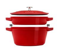 Staub Ensemble de casseroles empilables 2 pièces en fonte rouge
