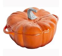 STAUB Cocotte en fonte avec bouton en acier inoxydable, fabriquée en France, pour 3 à 4 personnes, orange brûlé