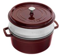 STAUB Cocotte en fonte, diamètre de 26 cm, 5,2 L, intérieur émaillé noir, Grenadine