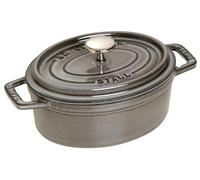 STAUB Cocotte en Fonte Émaillée avec Couvercle, Tous feux dont induction, 1 à 2 personnes, Ovale, 17 cm, 1 L, 2,4 kg, Gris Graphite